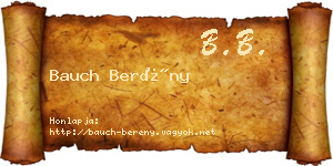 Bauch Berény névjegykártya